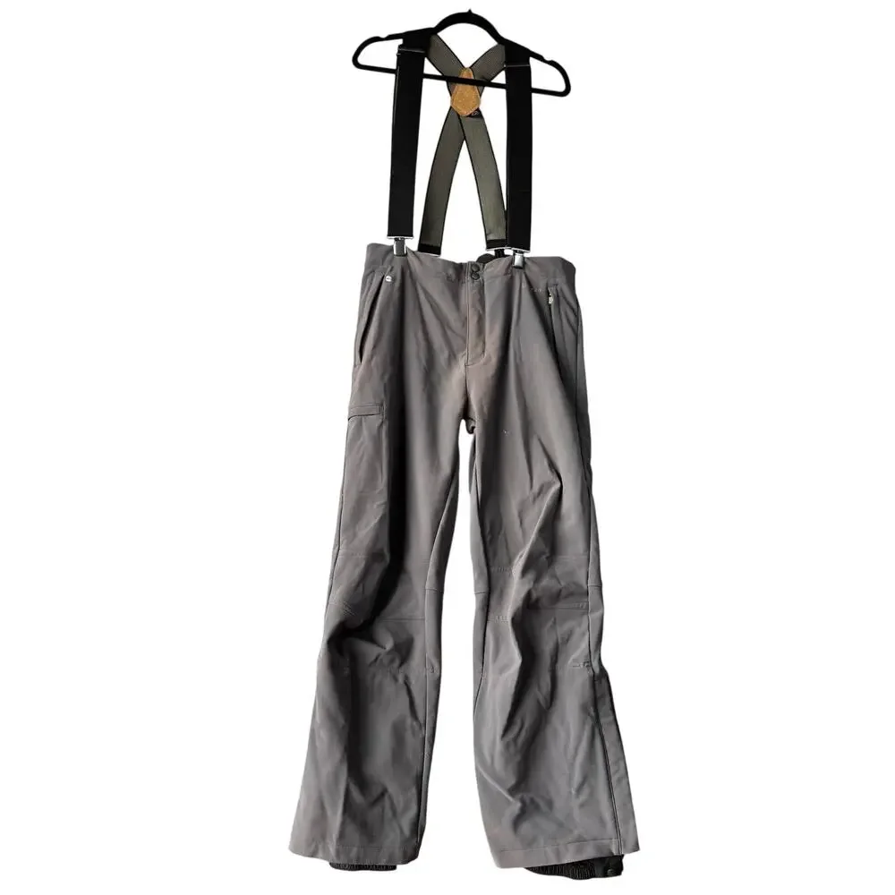 Vintage L.L. Bean Men's Gray Bib Snowpants Removable Suspenders Large Tall AS IS